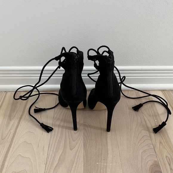 Black suede lace up heels - Picture 3 of 3